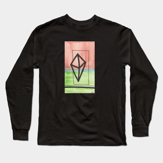 Geometric Gemstone Drawing Long Sleeve T-Shirt by HFGJewels